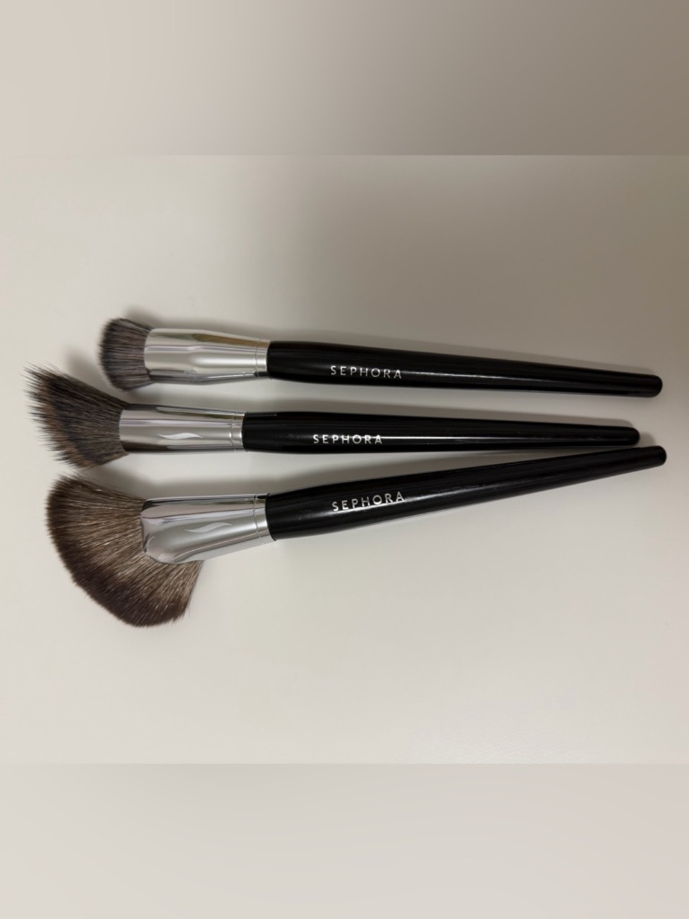 Sephora PRO. Black Face Brush Set with Silver Ferrules